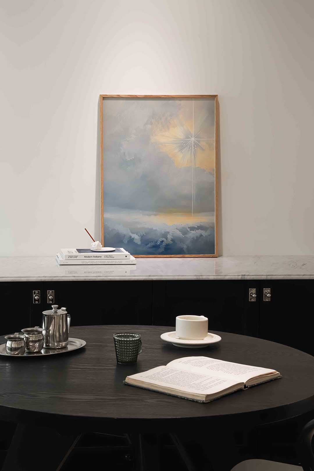 Stralen in wolken Poster