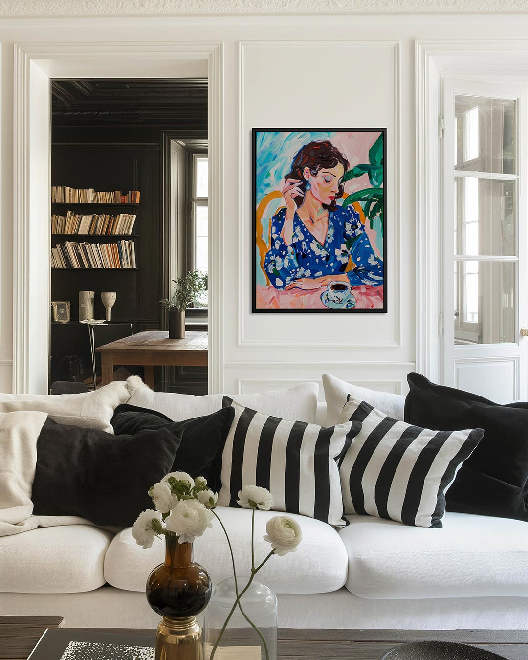 Vrouwelijke reflectie Kunstwerk