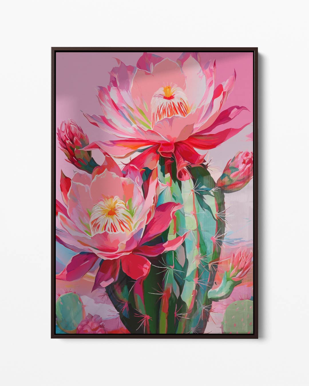 Bloeiende Cactus Pracht Kunstwerk-canvas-dibond-plexiglas-wanddecoratie-WallArtistic