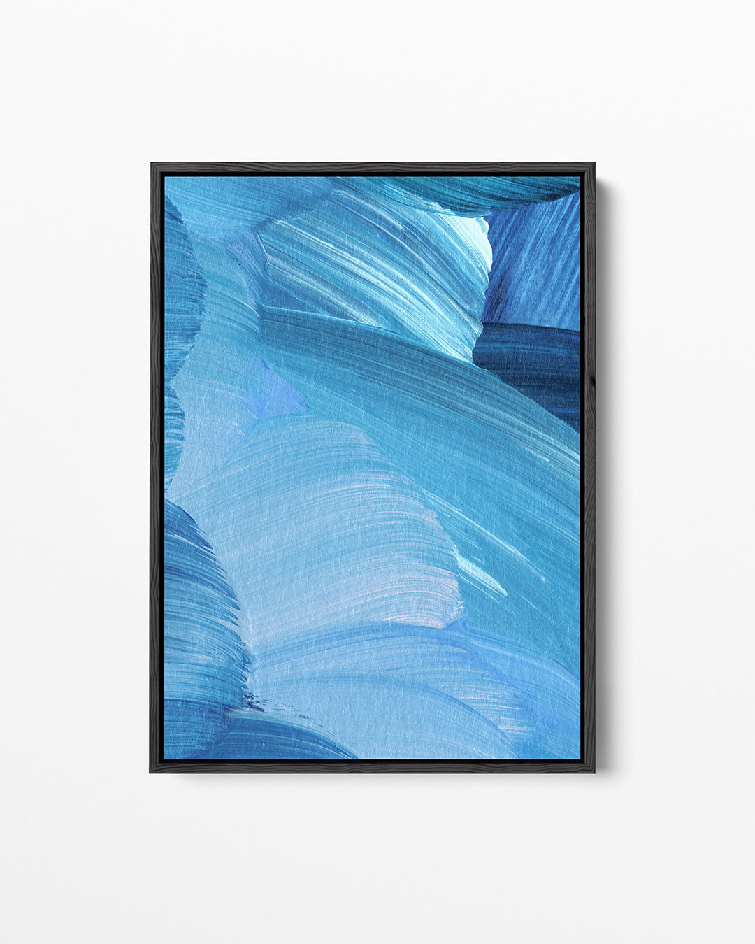 Dynamische blauwe strokes Kunstwerk