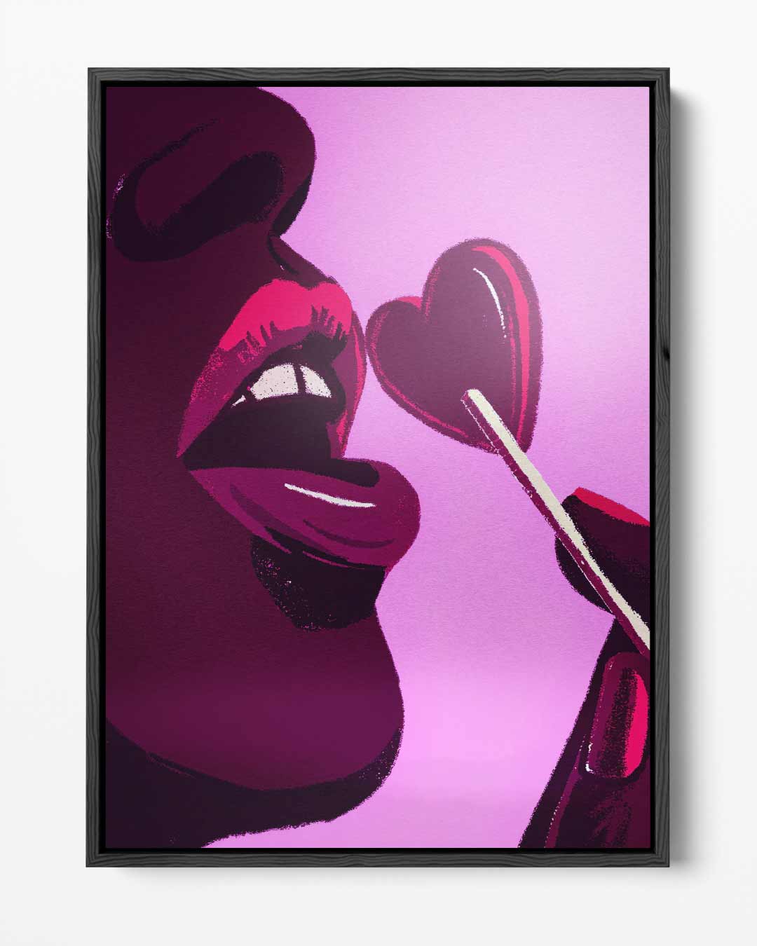 Liefdeslolly in Pop Art Kunstwerk-canvas-dibond-plexiglas-wanddecoratie-WallArtistic