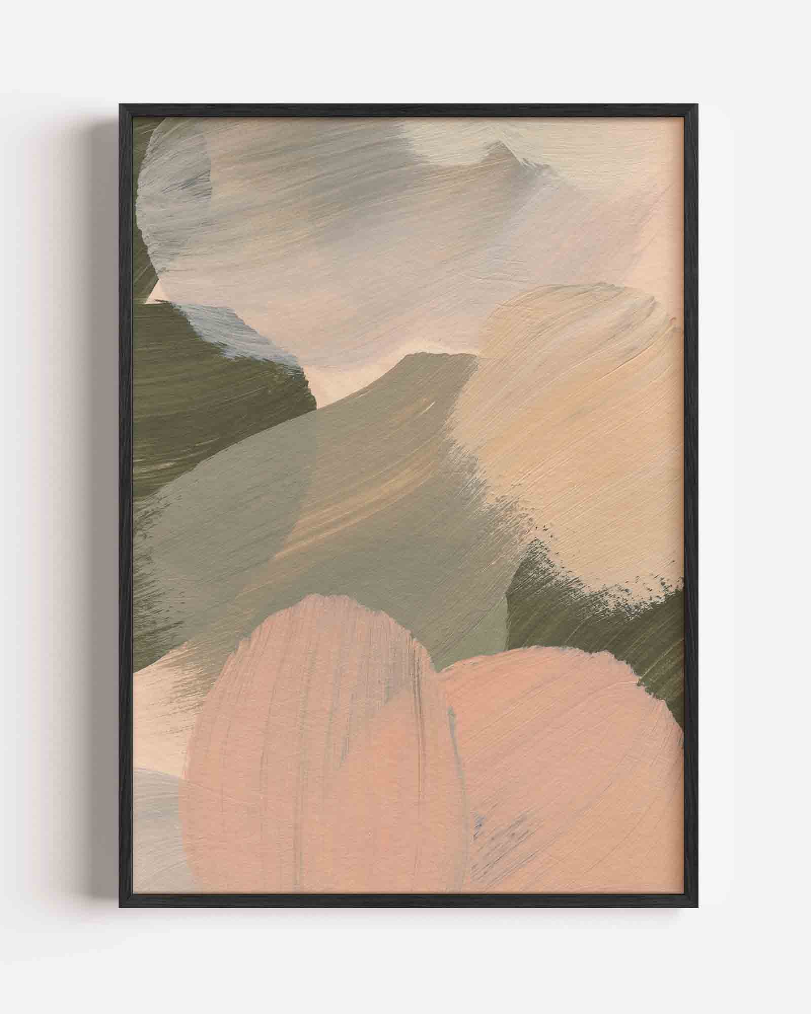 Abstracte penseelstreken Poster