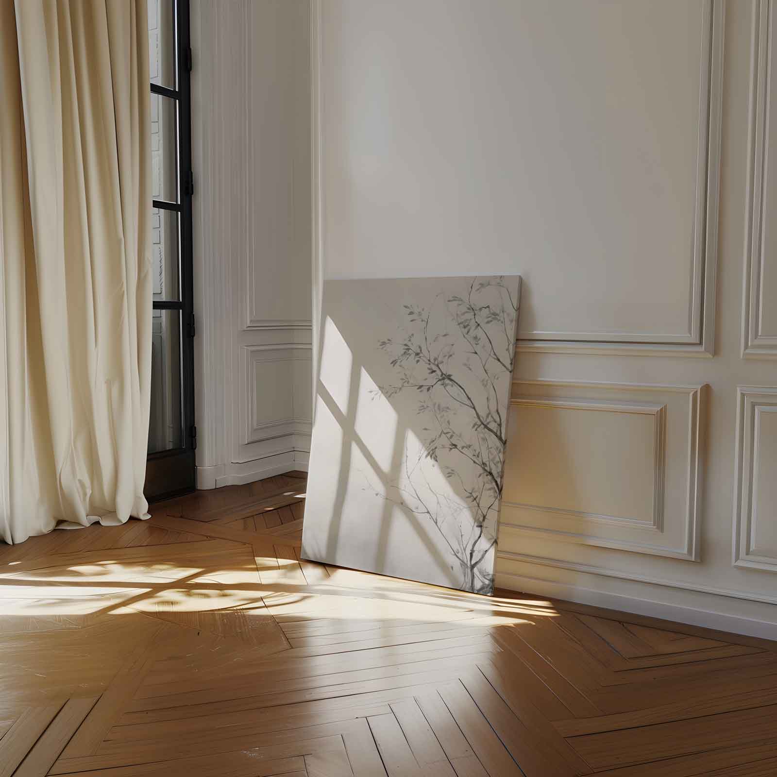 Subtiele Natuurtekening Kunstwerk-canvas-dibond-plexiglas-wanddecoratie-WallArtistic