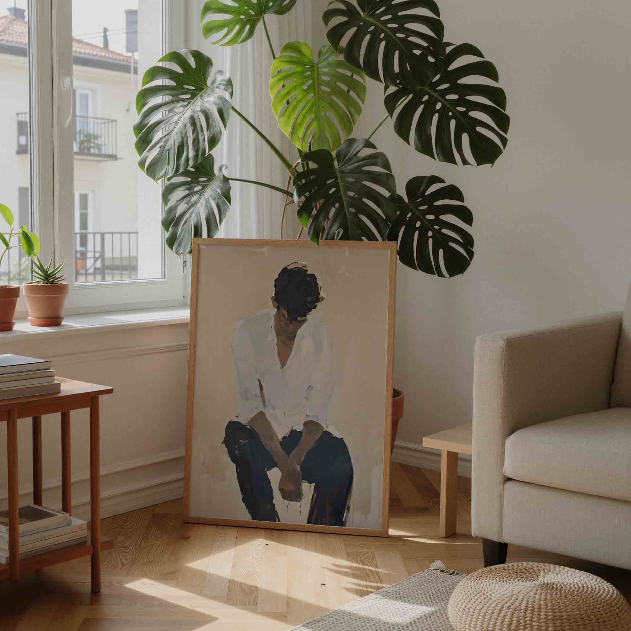 Zittende figuur Poster