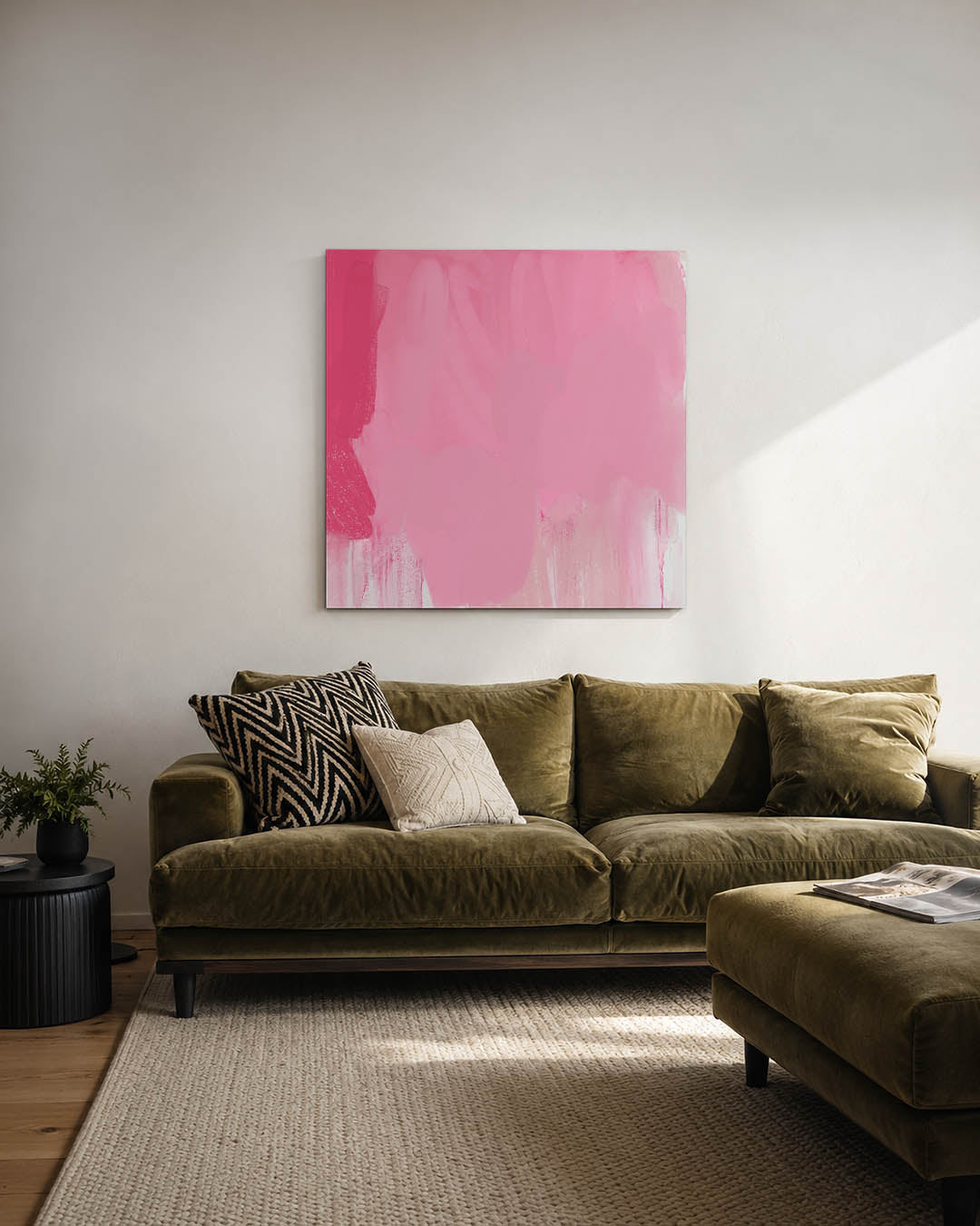 Roze vormen compositie Kunstwerk