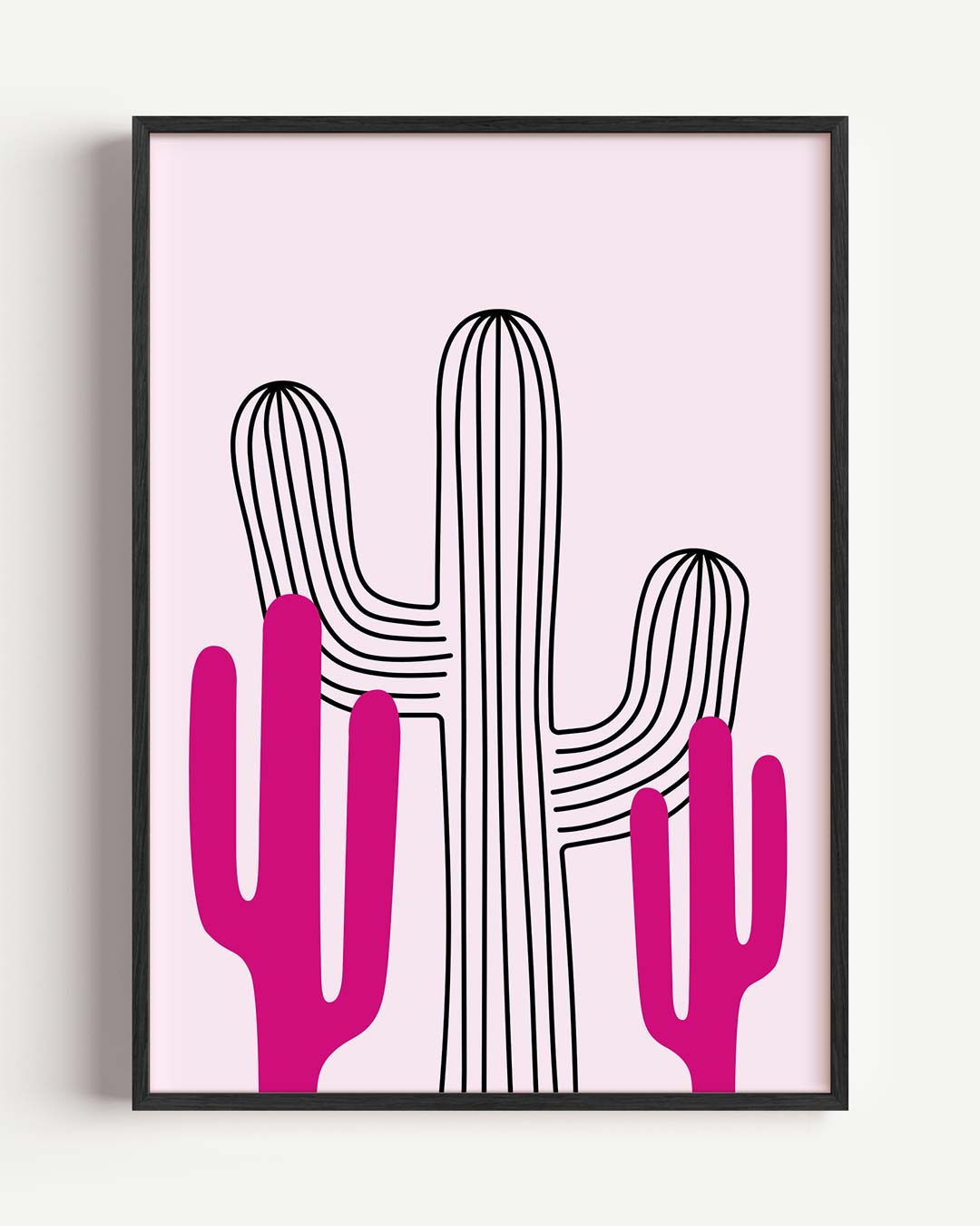 Felgekleurde Cactus Illustratie Poster