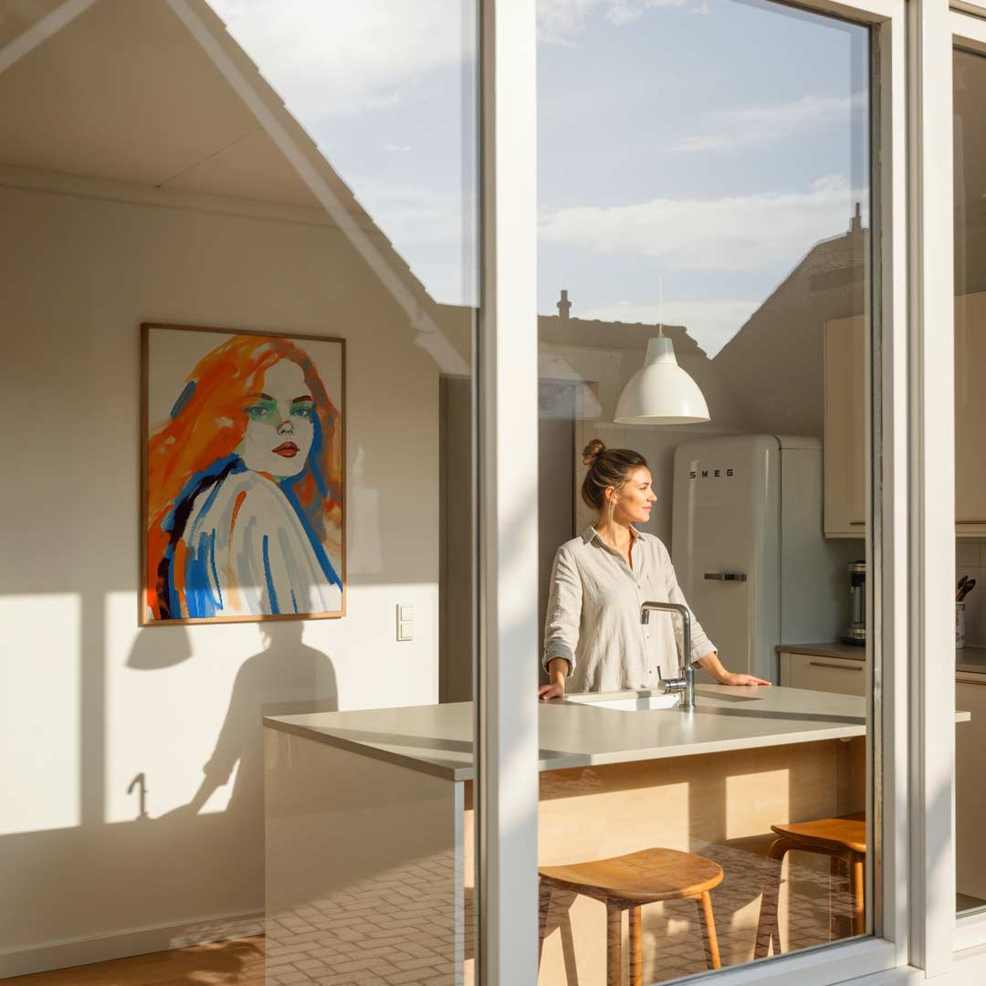 Expressieve kunstposter met kleurrijk portret Poster-WallArtistic