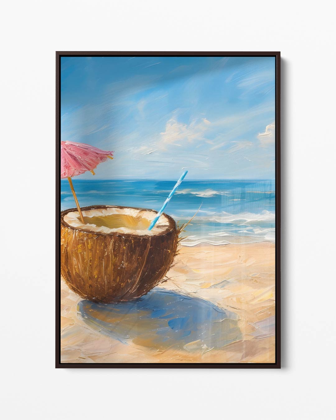 Kokosnoot op het Strand Kunstwerk-canvas-dibond-plexiglas-wanddecoratie-WallArtistic