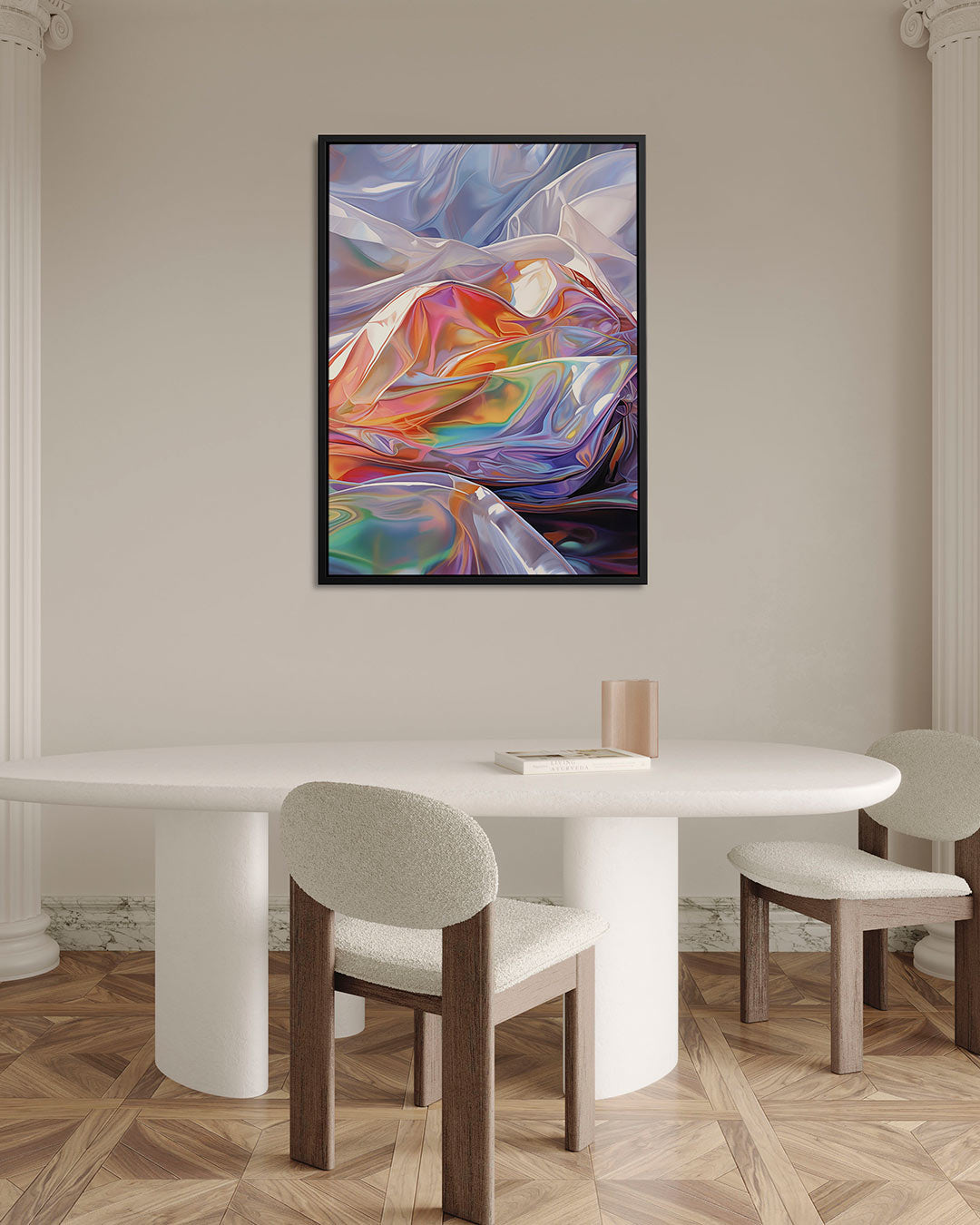 Kleurrijke golvende vormen Kunstwerk