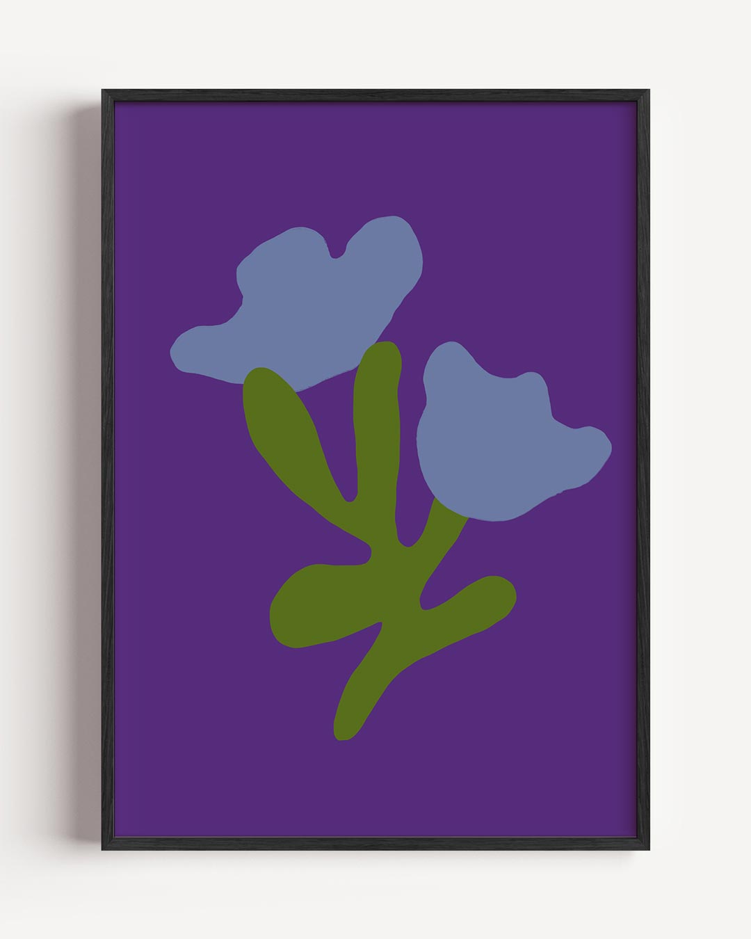 Bloemige Elegantie op Paars Poster-WallArtistic