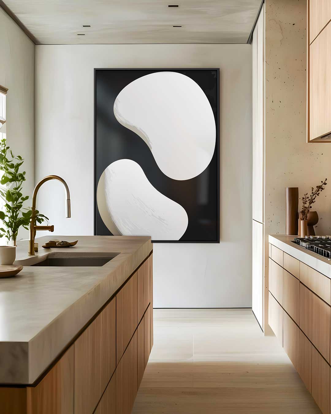 Yin en Yang Abstractie Kunstwerk-canvas-dibond-plexiglas-wanddecoratie-WallArtistic