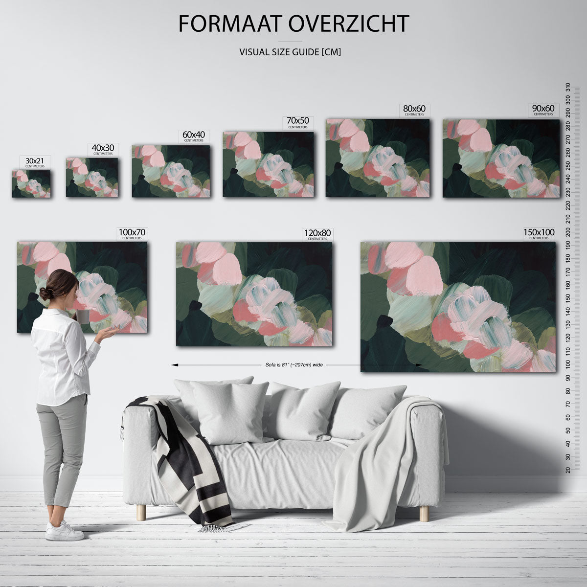 Abstracte penseelstreken Poster