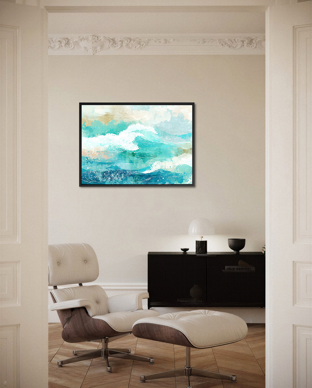 Dynamische oceaangolven Kunstwerk