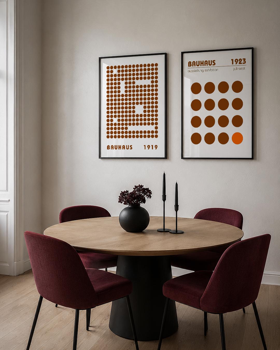 Cirkelpatroon en typografie Postersets