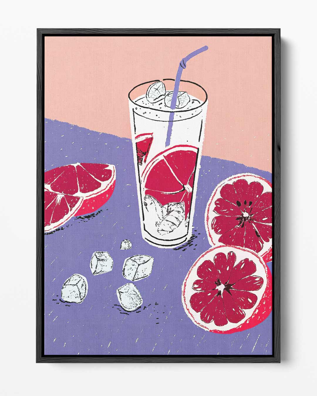 Zomers Grapefruit Avontuur Kunstwerk-canvas-dibond-plexiglas-wanddecoratie-WallArtistic