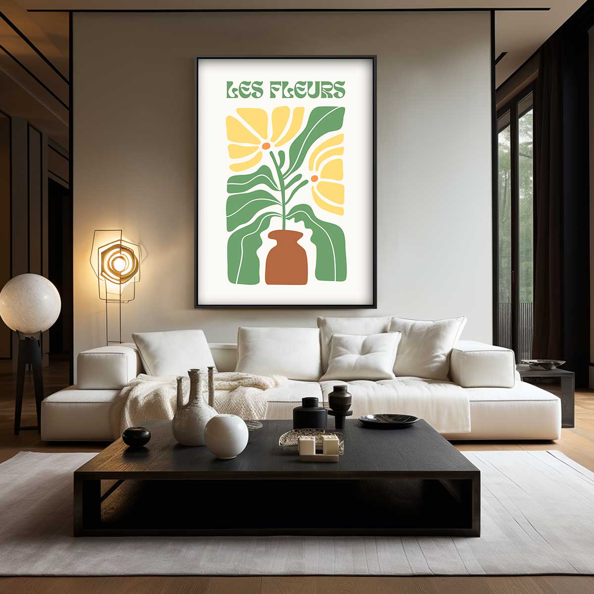 Bloemen in Vaas kunstposter Kunstwerk-canvas-dibond-plexiglas-wanddecoratie-WallArtistic