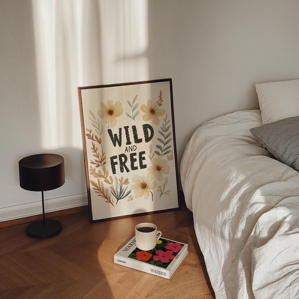 Wild and Free Bloemenposter