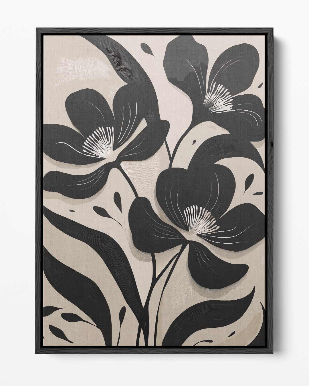 Zwart-Witte Bloemenpracht Kunstwerk-canvas-dibond-plexiglas-wanddecoratie-WallArtistic
