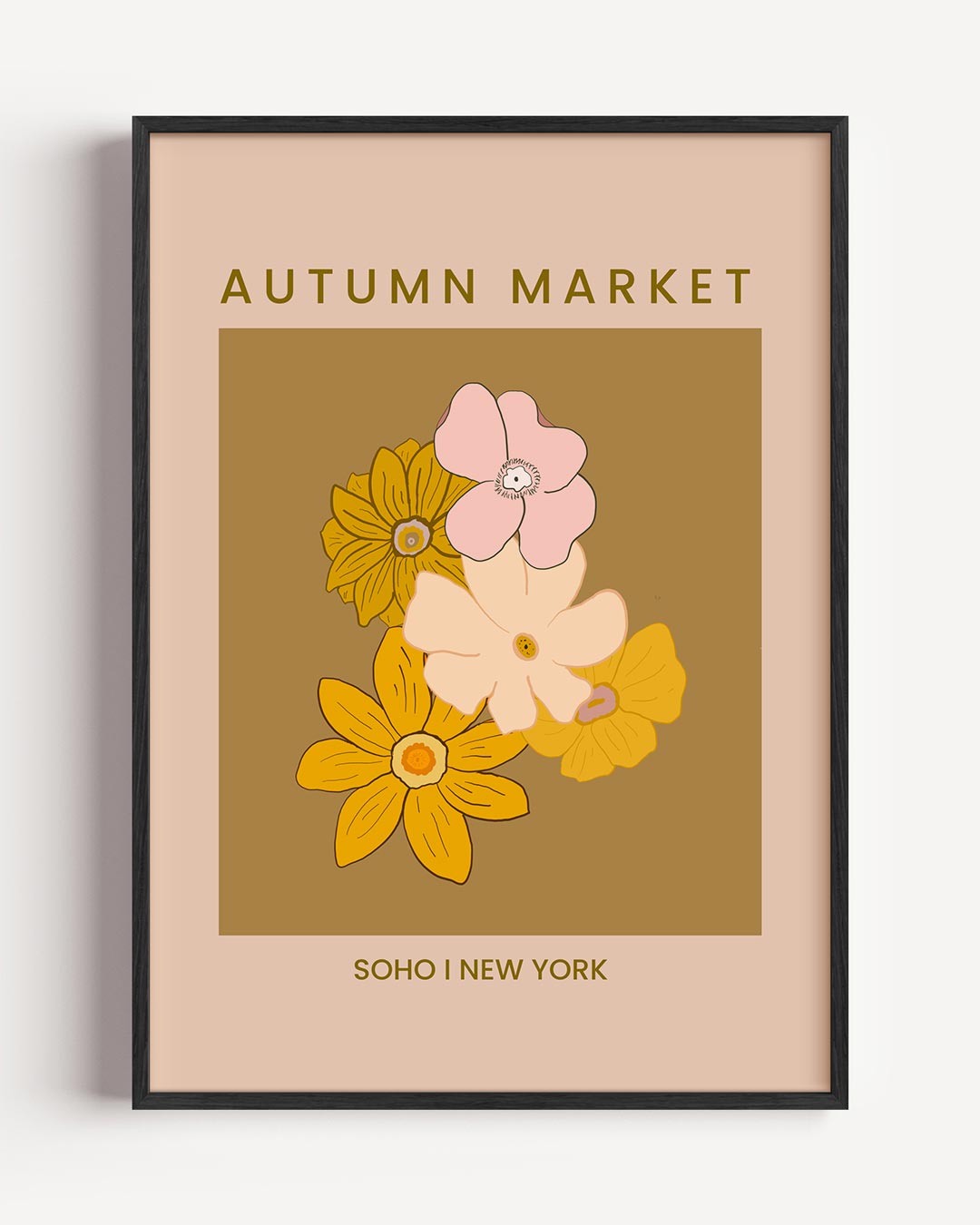 Herfstmarkt Bloemenposter-WallArtistic