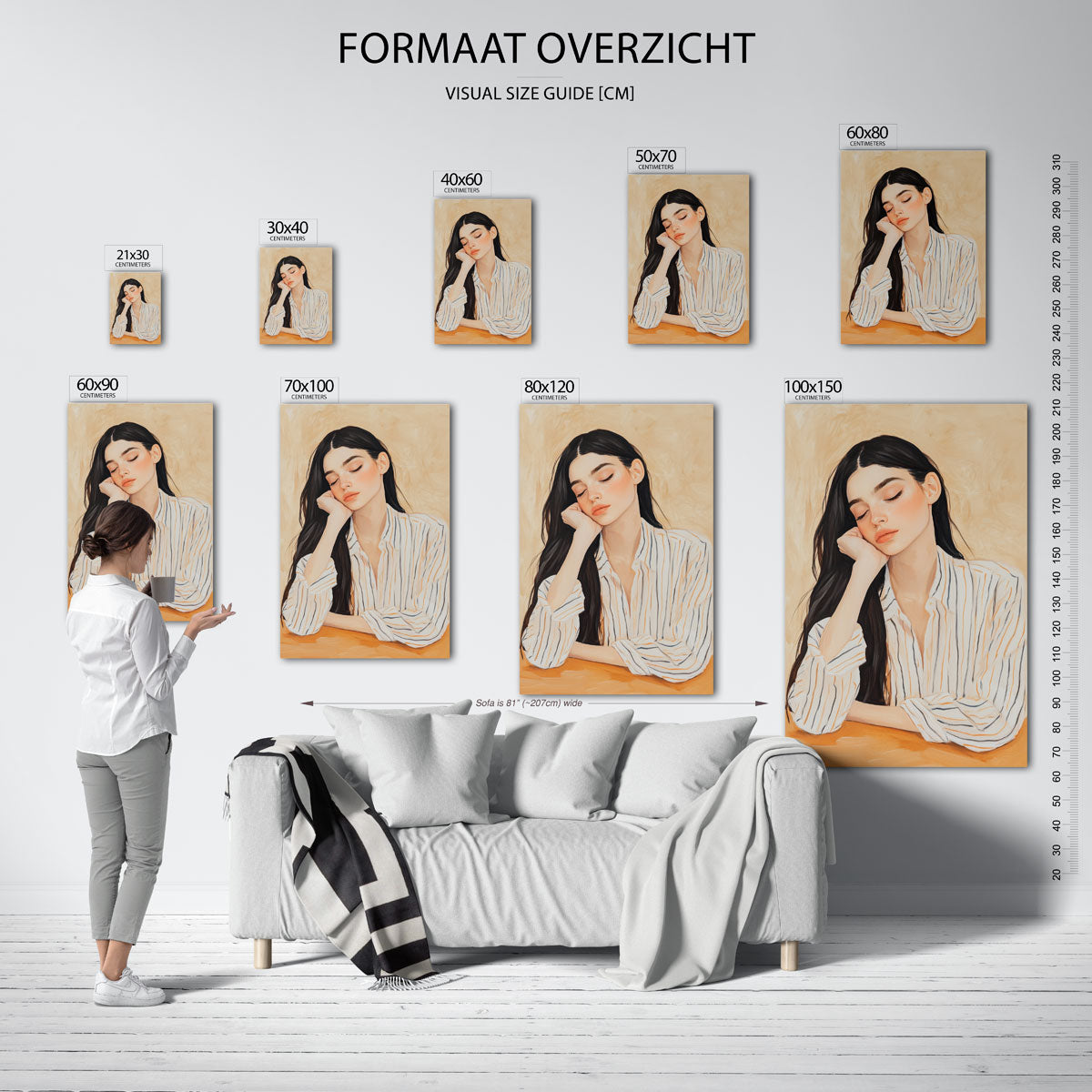 Vrouw met gesloten ogen Poster