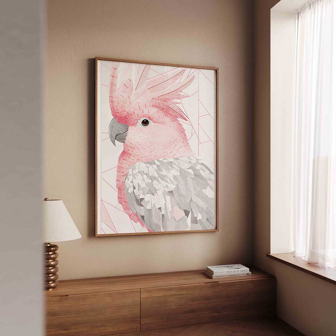 Roze vogel Poster