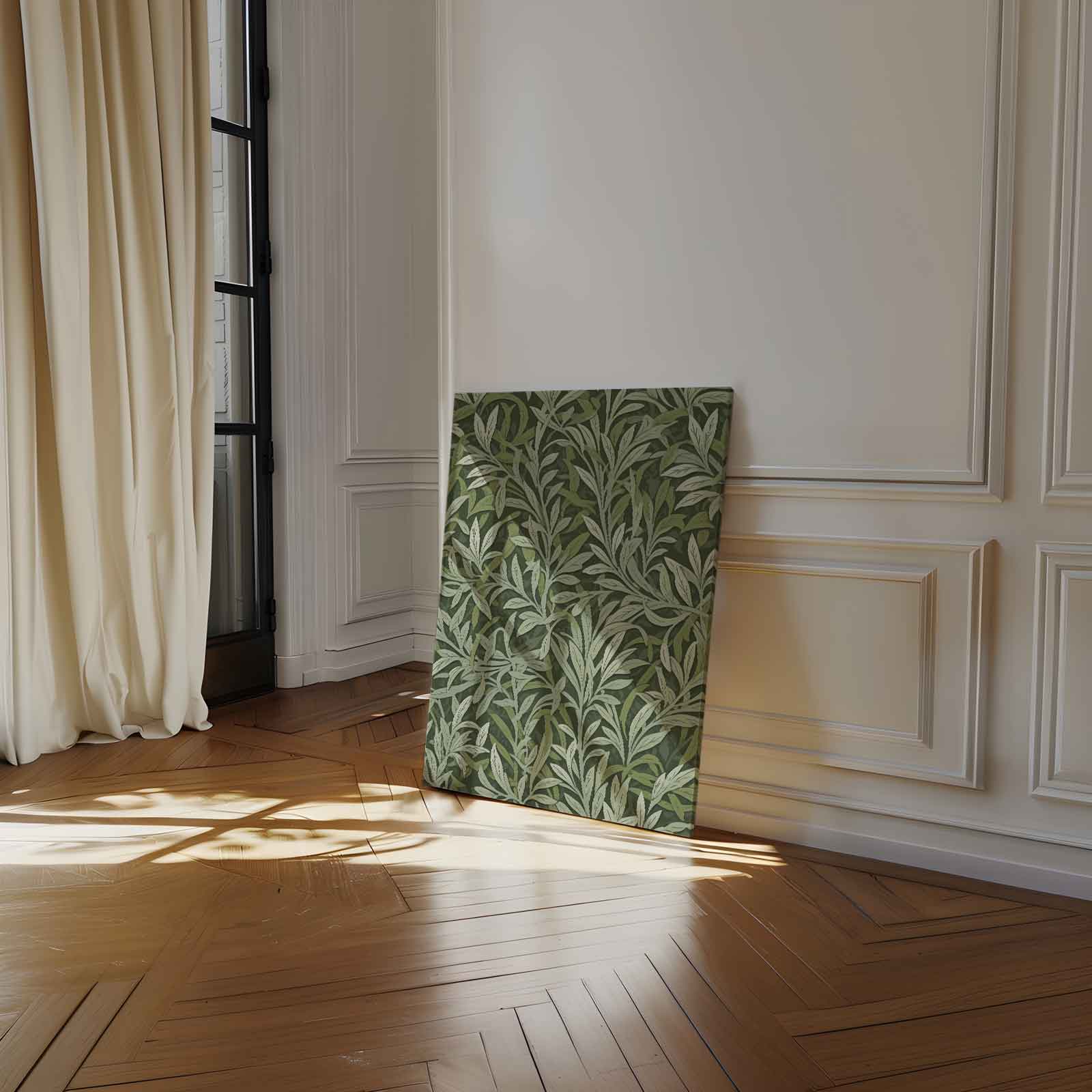 Groene Bladpatroon Wanddecoratie Kunstwerk-canvas-dibond-plexiglas-wanddecoratie-WallArtistic