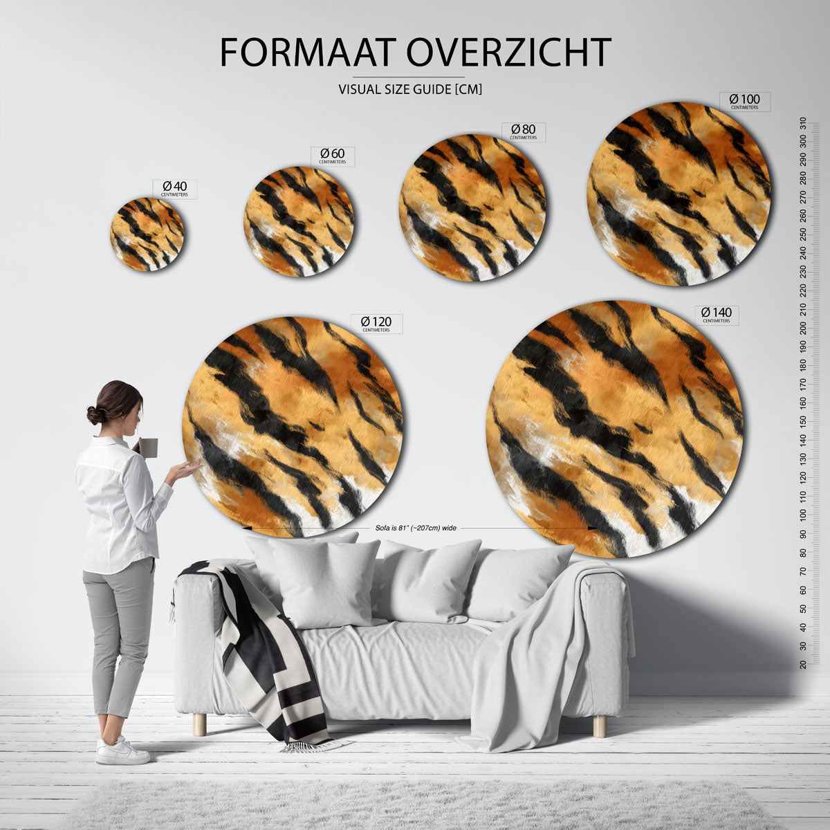 Gestreepte textuur Muurcirkel