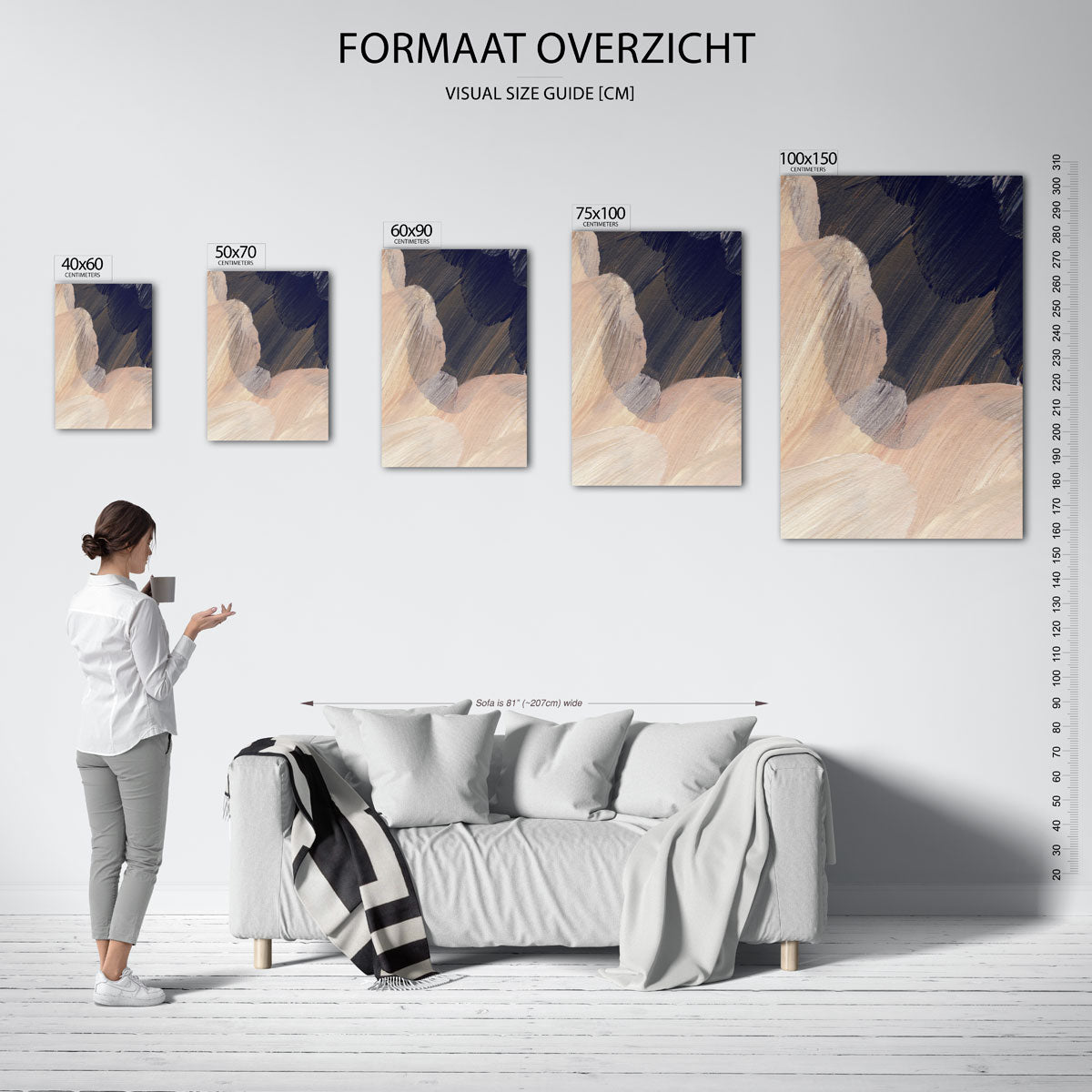 Organische borstelstreken Kunstwerk