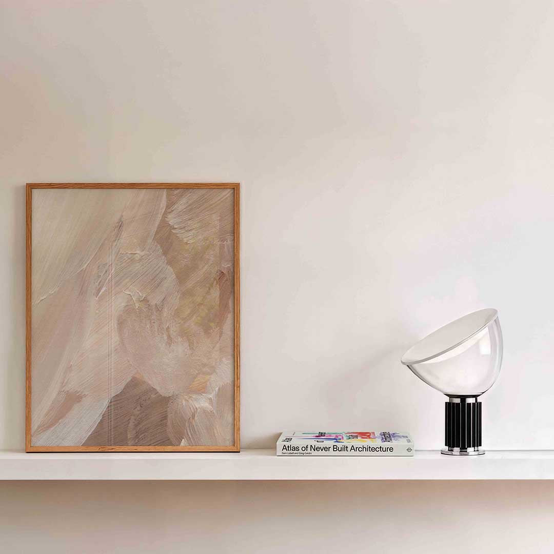 Beige penseelstreken Poster