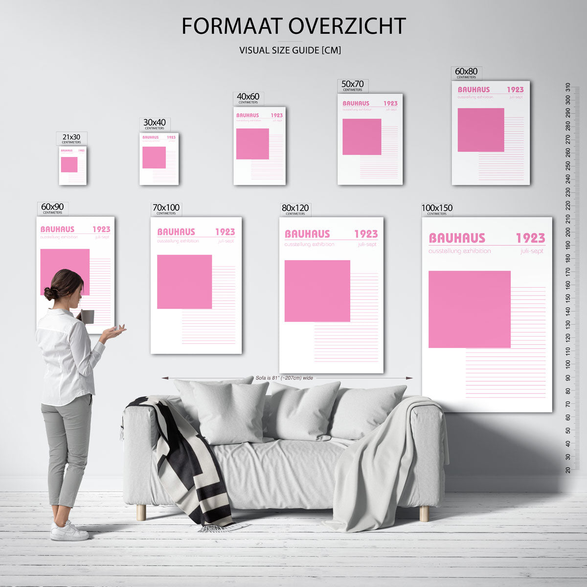 Roze vlakstructuur Poster