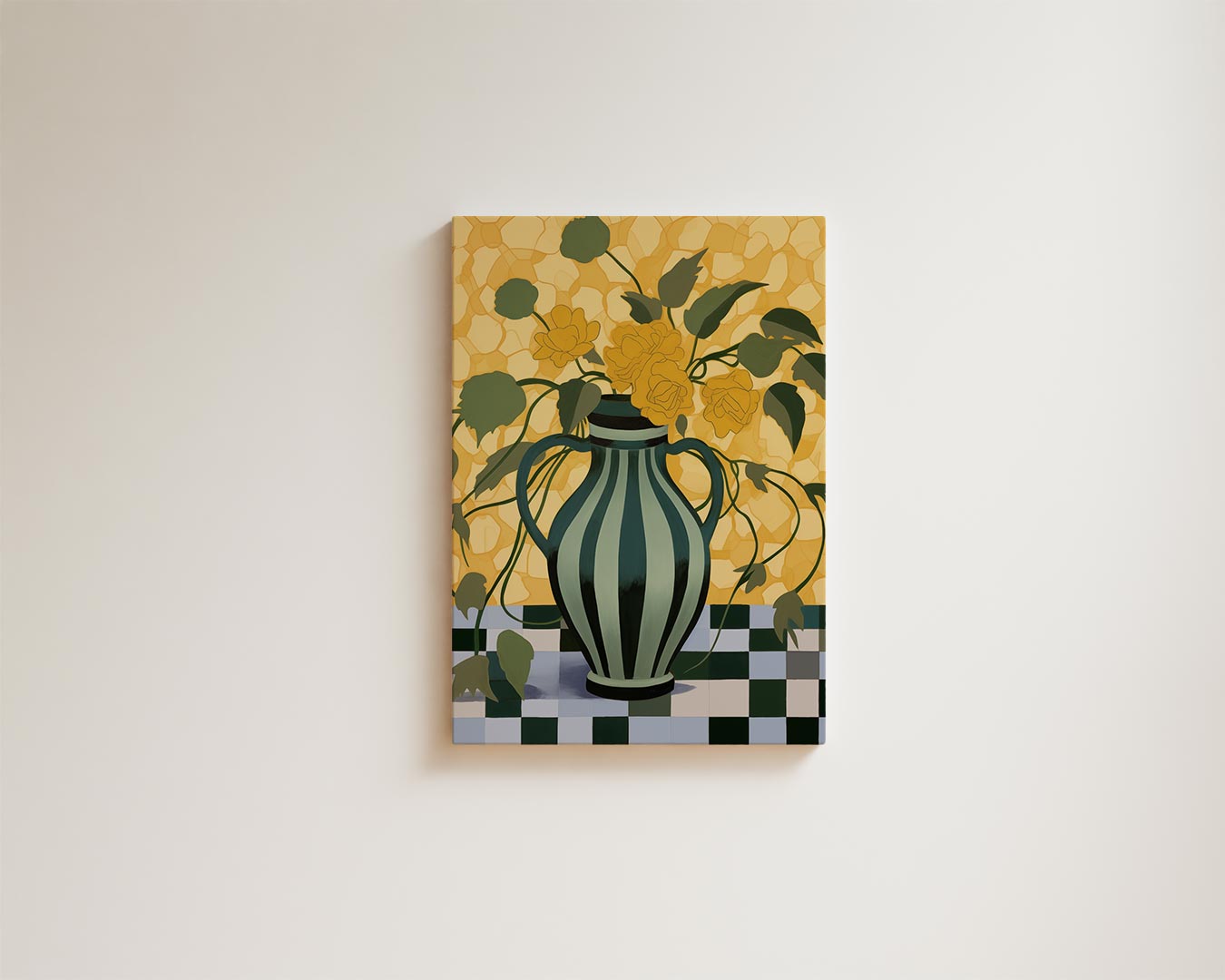 Gouden Bloemendroom Kunstwerk-canvas-dibond-plexiglas-wanddecoratie-WallArtistic