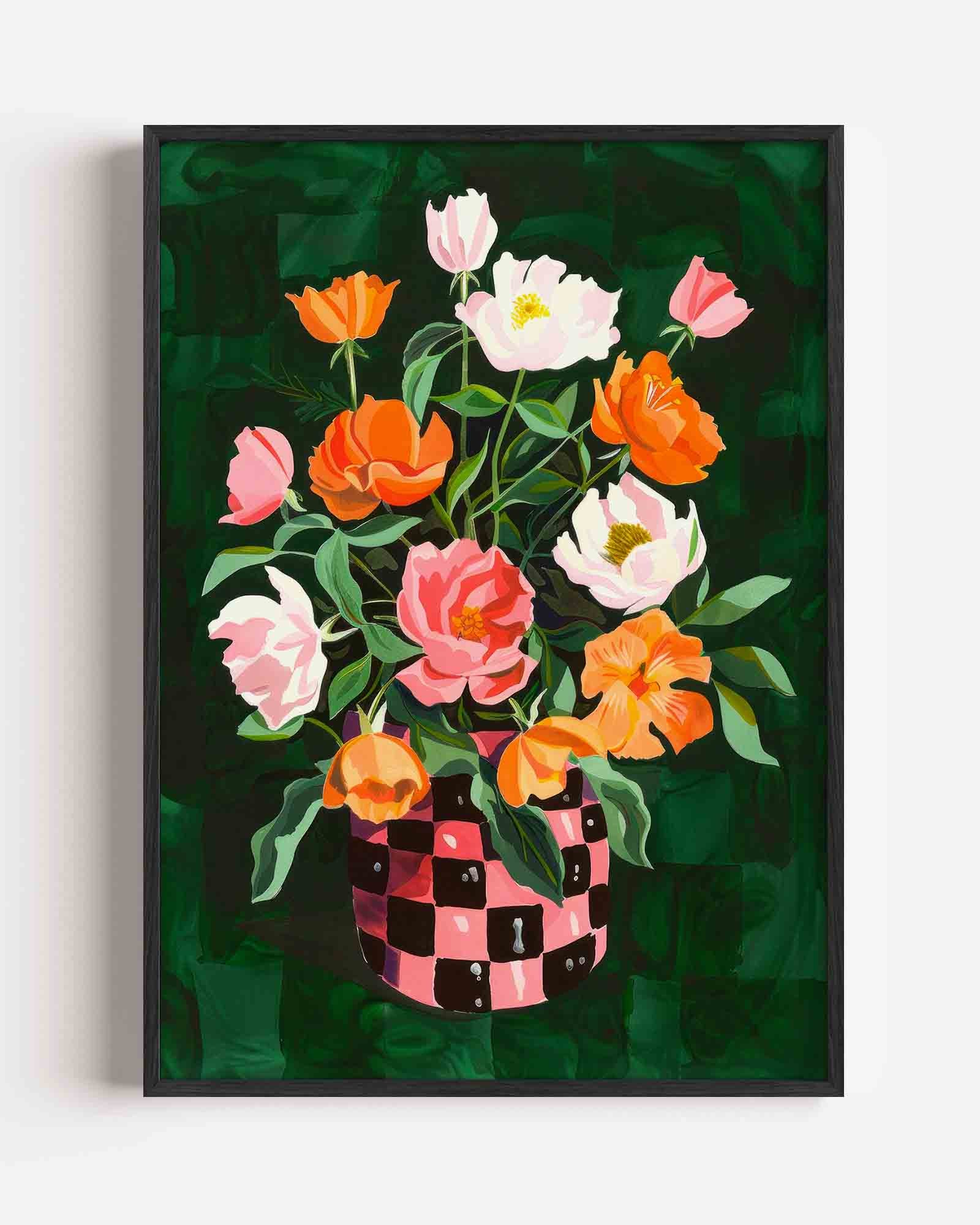 Bloemen in vaas Poster