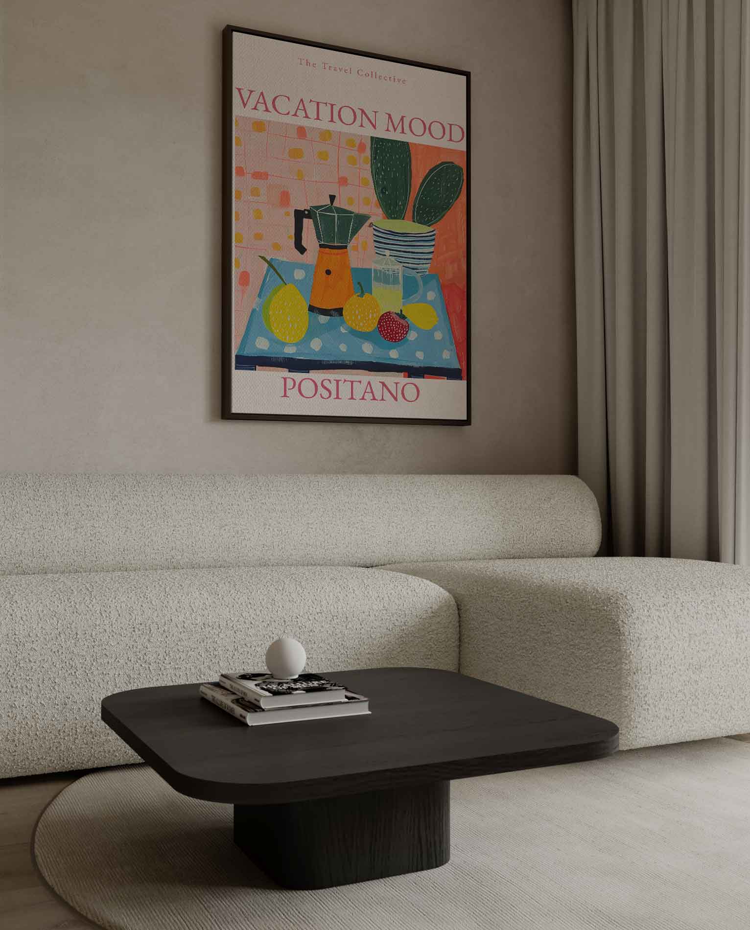 Zomerse Positano Vibes Kunstwerk-canvas-dibond-plexiglas-wanddecoratie-WallArtistic