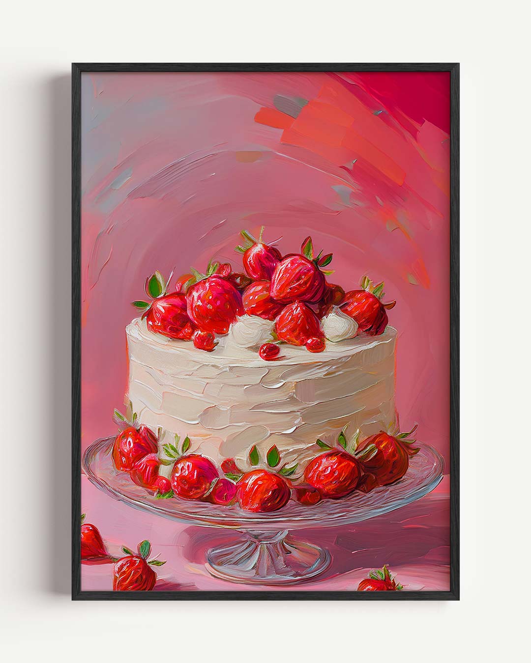 Zomerse Aardbeientaart Kunstposter