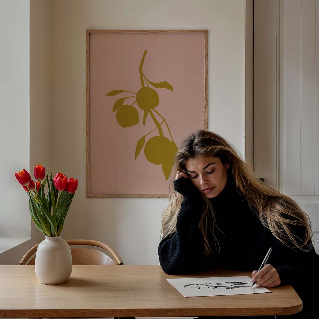 Elegante Citrus Kunstposter-WallArtistic