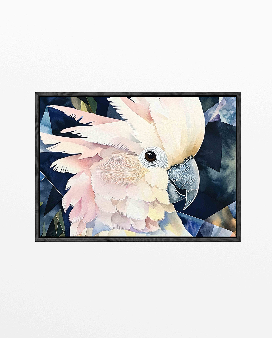 Vogelportret met geometrie Kunstwerk