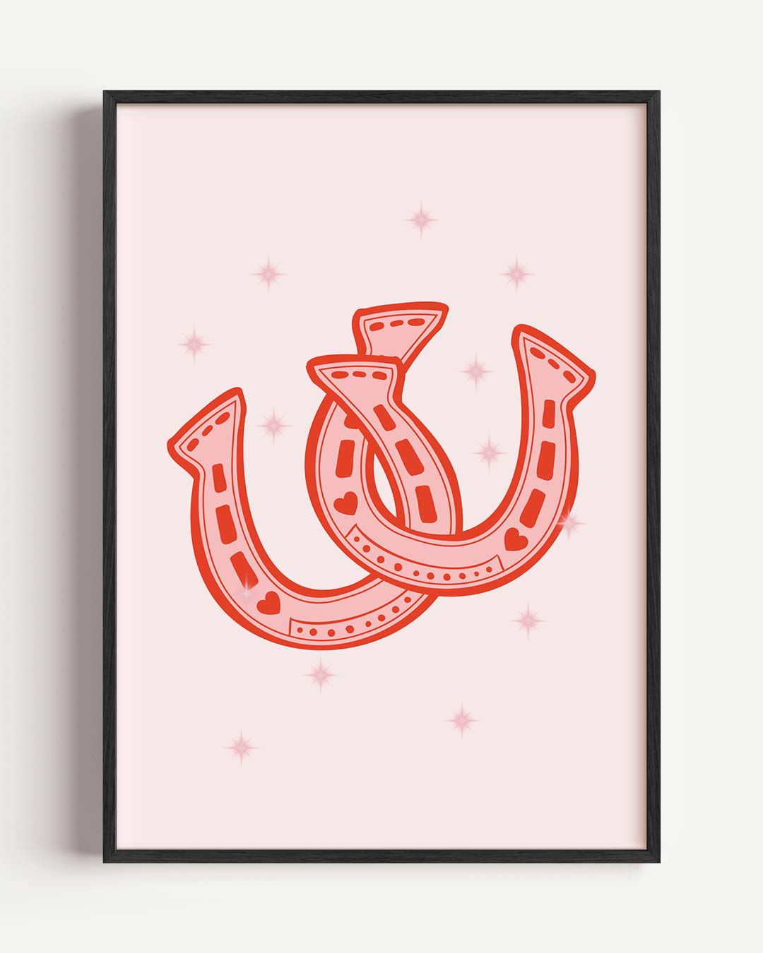 Stijlvolle Roze Hoefijzers Poster