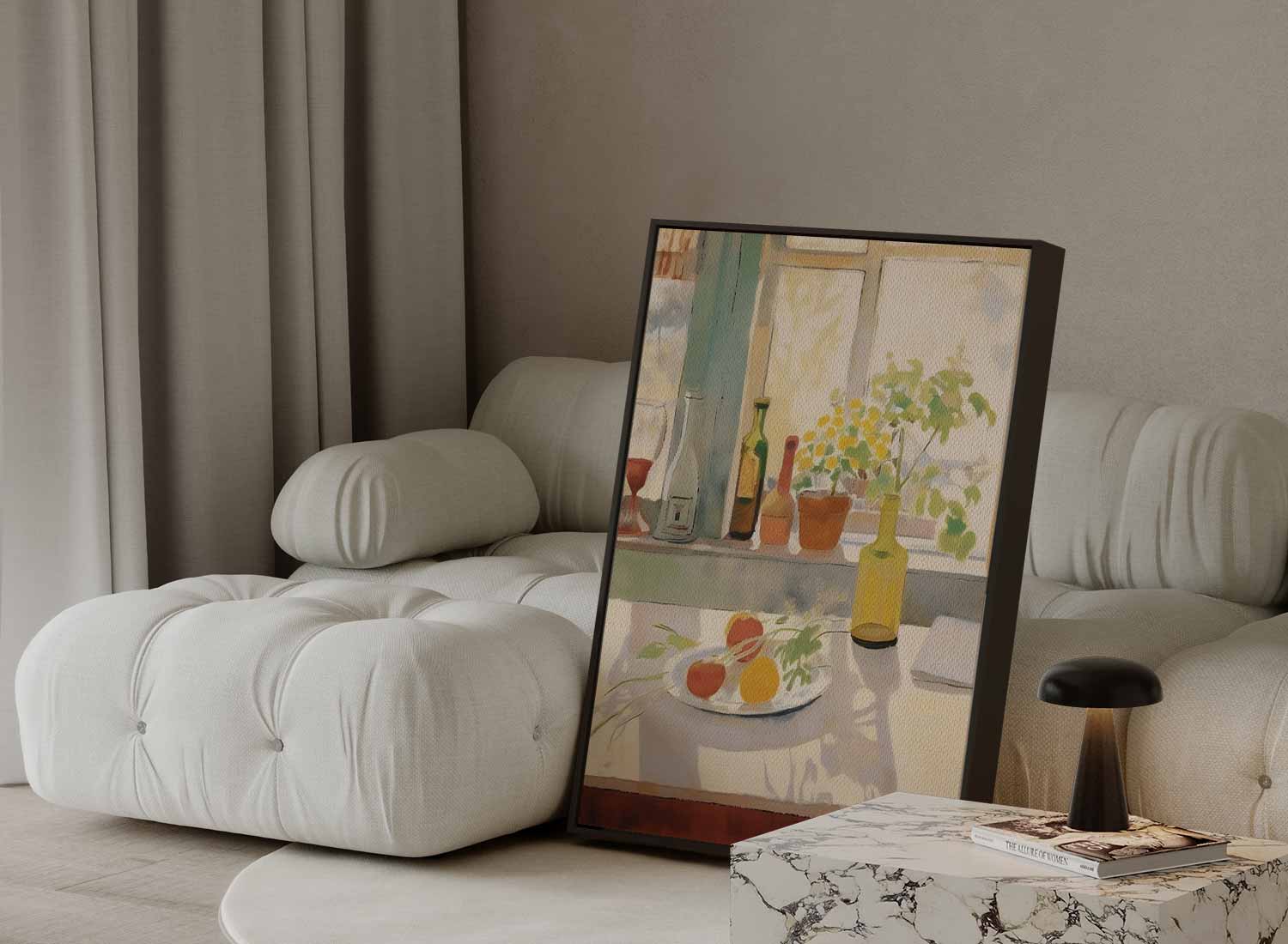 Zomers Stilleven bij het Raam Kunstwerk-canvas-dibond-plexiglas-wanddecoratie-WallArtistic