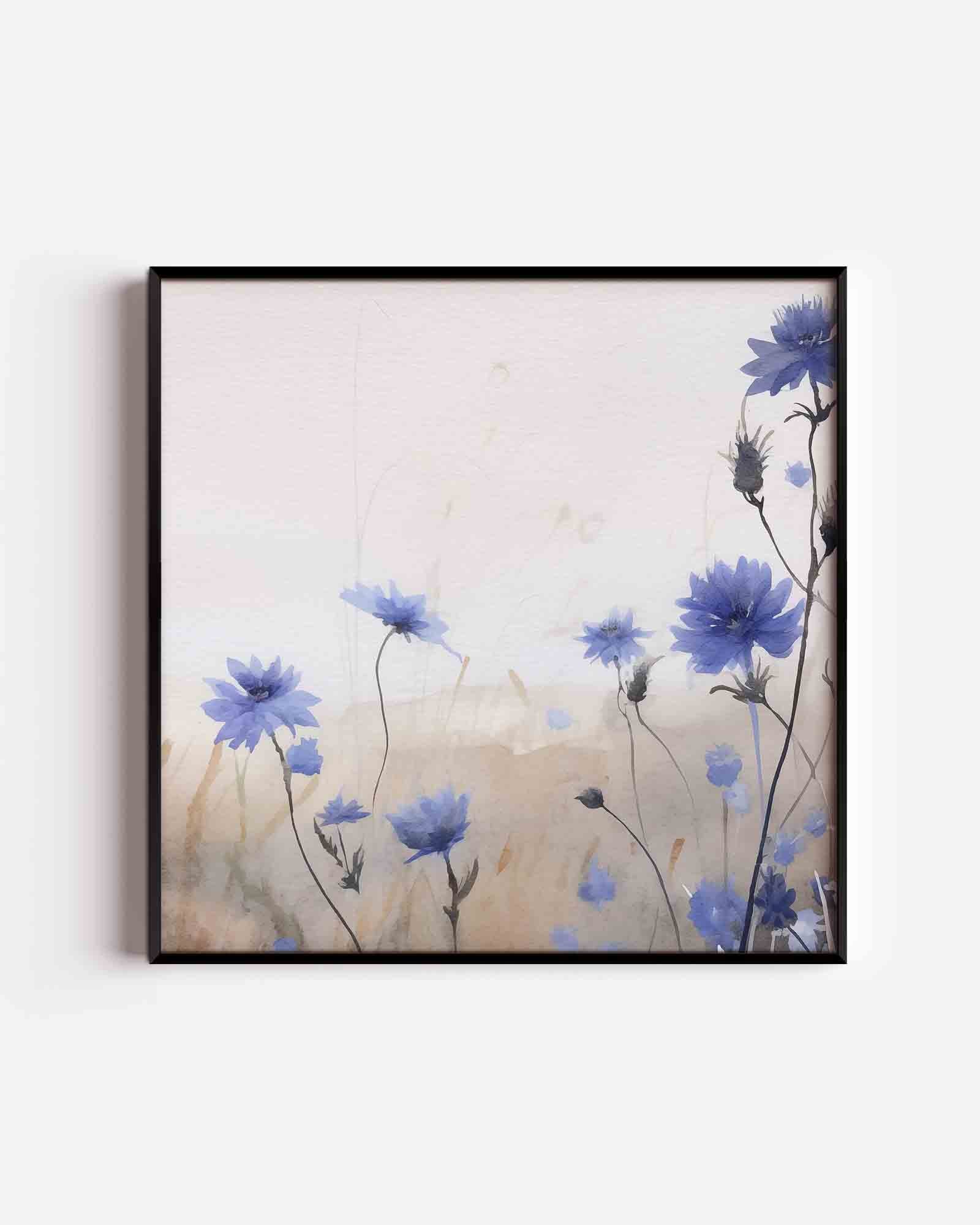 Blauwe bloemen Poster