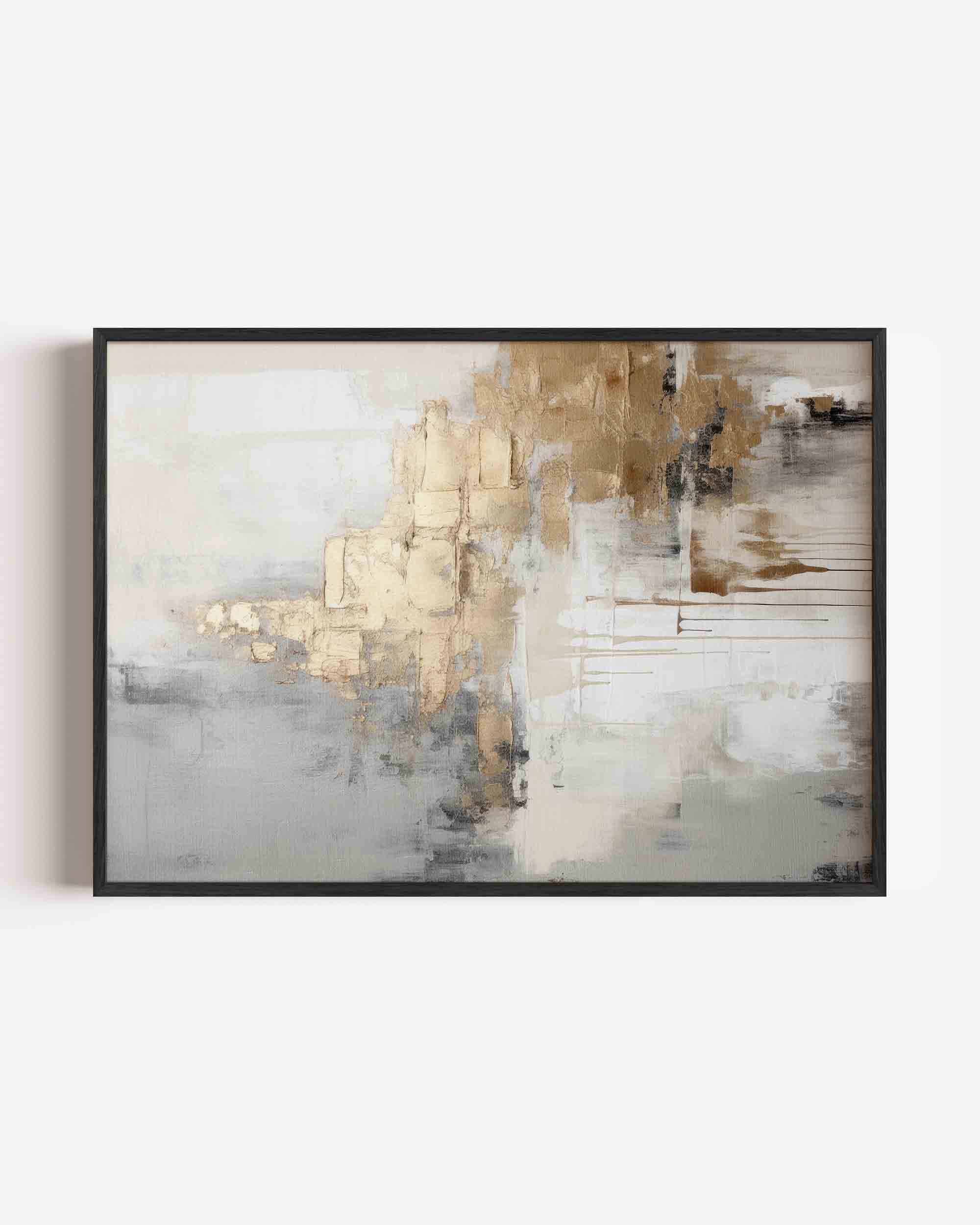 Abstracte beige en grijze Poster