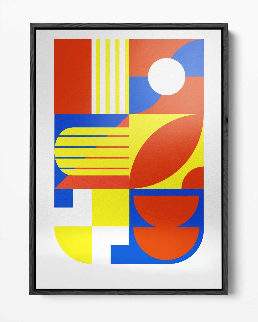 Kleurrijke abstracte compositie Kunstwerk-canvas-dibond-plexiglas-wanddecoratie-WallArtistic