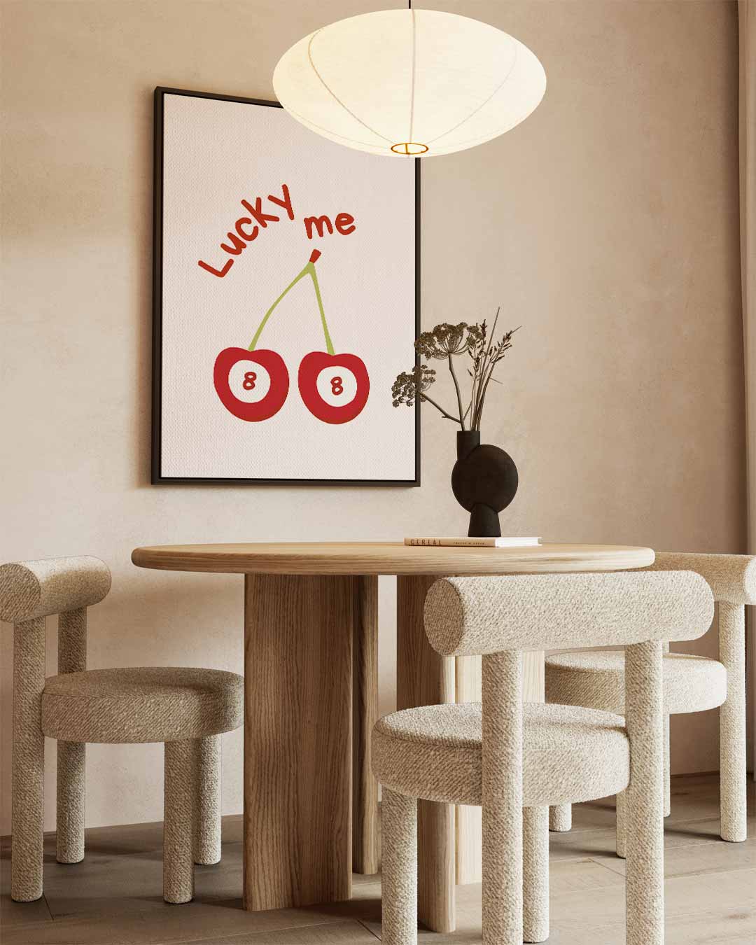 Lucky Me Kersenprint Kunstwerk-canvas-dibond-plexiglas-wanddecoratie-WallArtistic