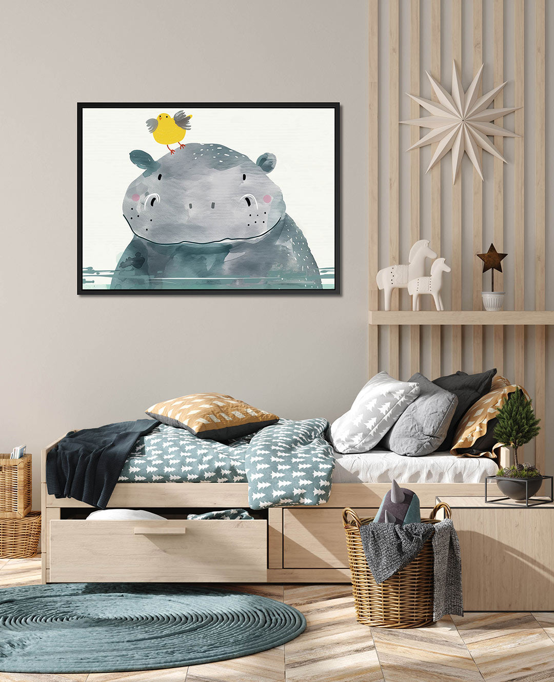 Vrolijke dierenillustratie Kunstwerk