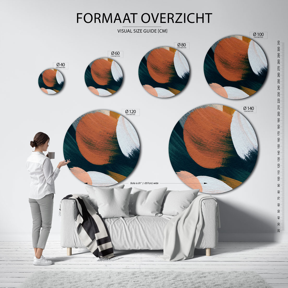 Abstracte vormen Muurcirkel