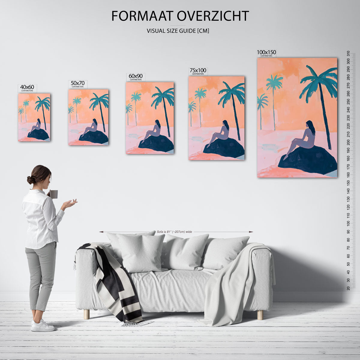 Zomerse palmbomen Kunstwerk