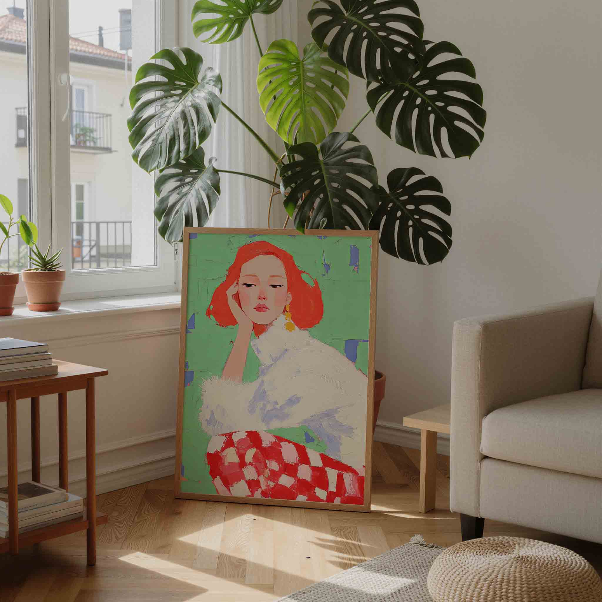 Vrouw met rood haar Poster