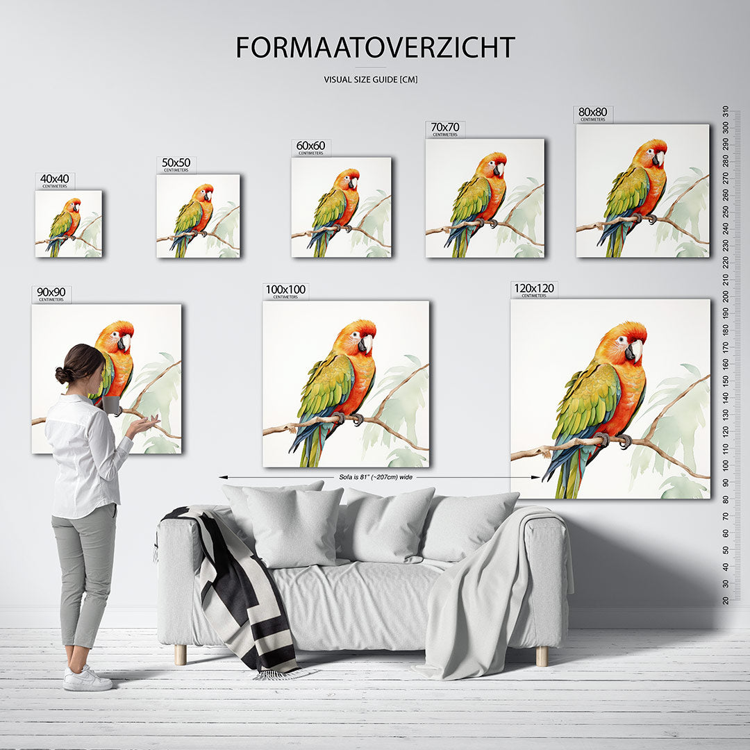 Vrolijke papegaai Kunstwerk