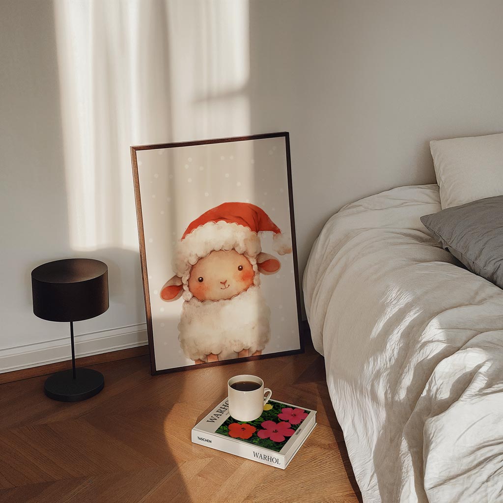 Schattige Kerst Schaap Poster