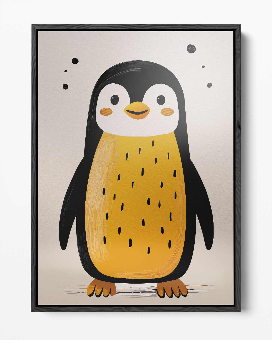 Vrolijke Pinguïn Illustratie Kunstwerk-canvas-dibond-plexiglas-wanddecoratie-WallArtistic