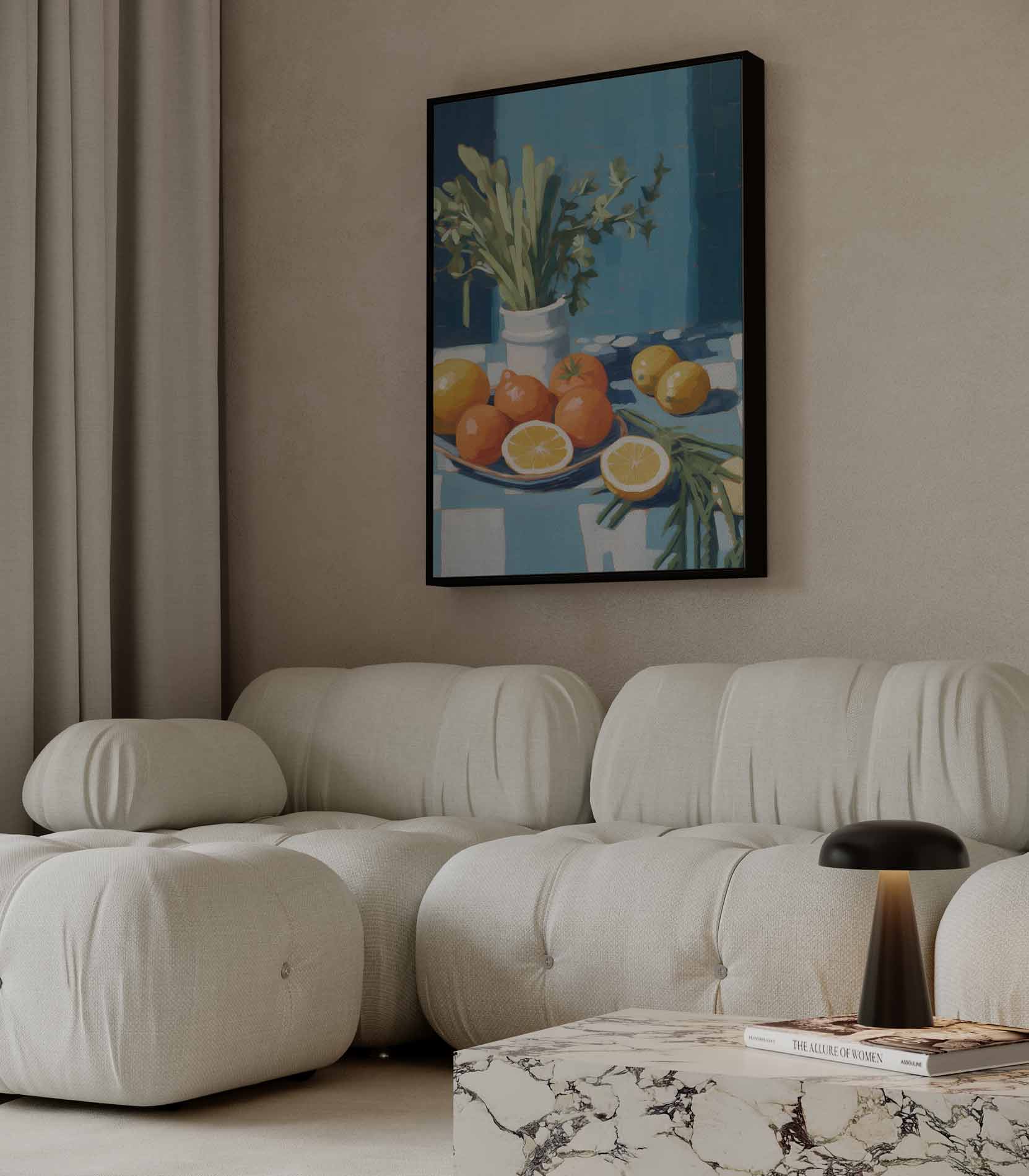 Frisse Citrussymfonie Kunstwerk-canvas-dibond-plexiglas-wanddecoratie-WallArtistic